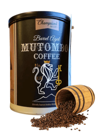 Champion’s Edition Barrel Aged, Medium Roast, Whole Bean, Coffee, 12 Oz - Mutombo Coffee