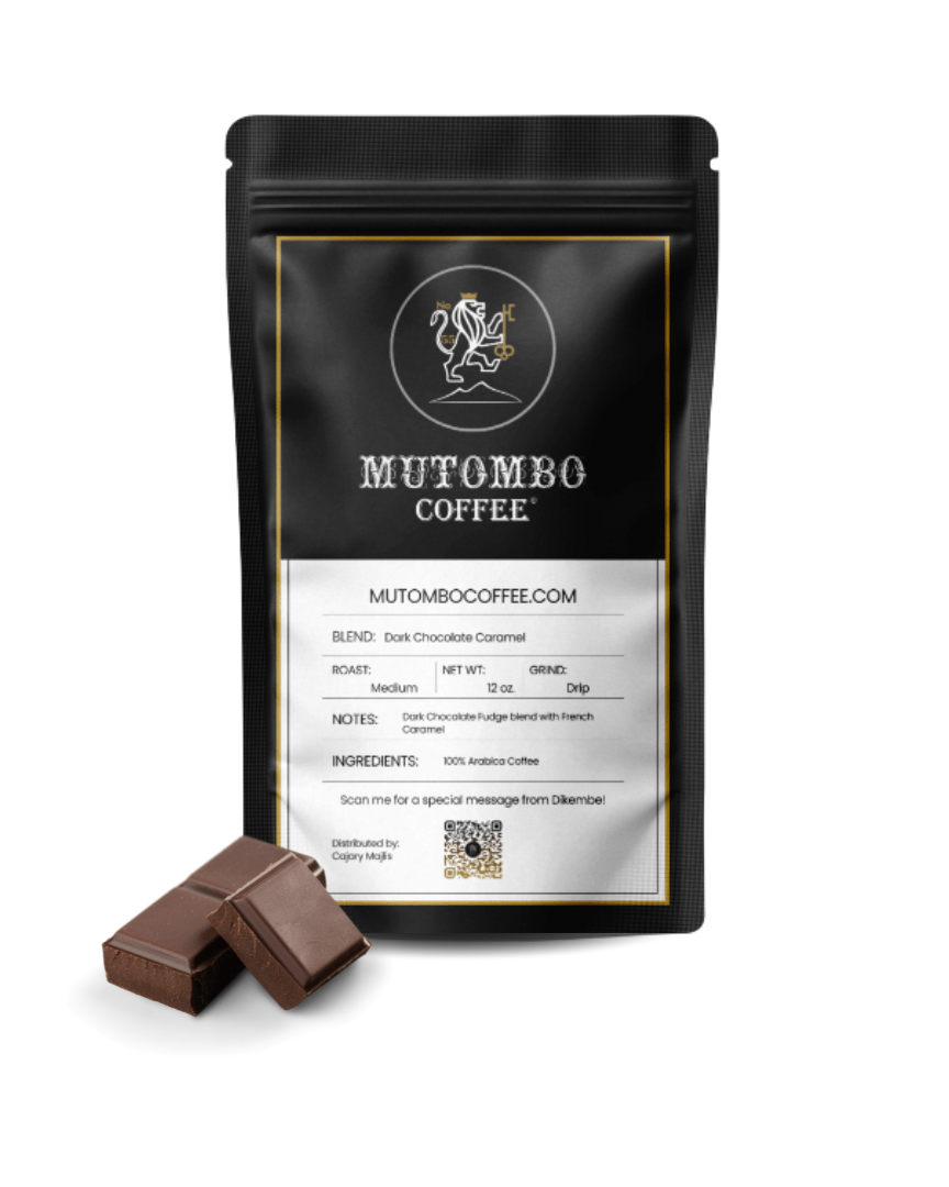 Dark Chocolate Caramel, Medium Roast Drip, Regular 12 oz. - Mutombo Coffee