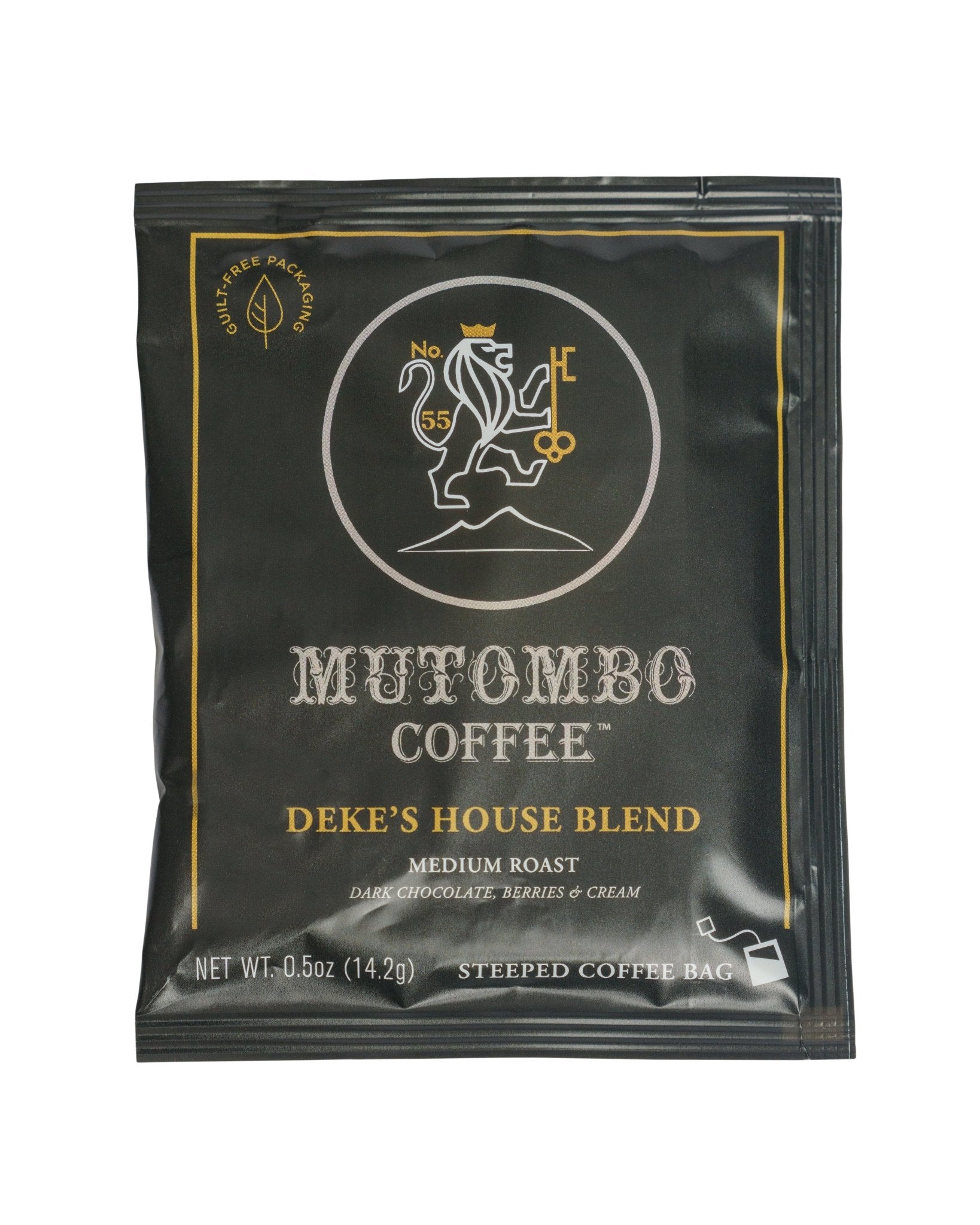 Deke's House Blend Medium Roast Steeped Bag Single Serve Coffee Sachets for Tasting/Sampling - Mutombo Coffee