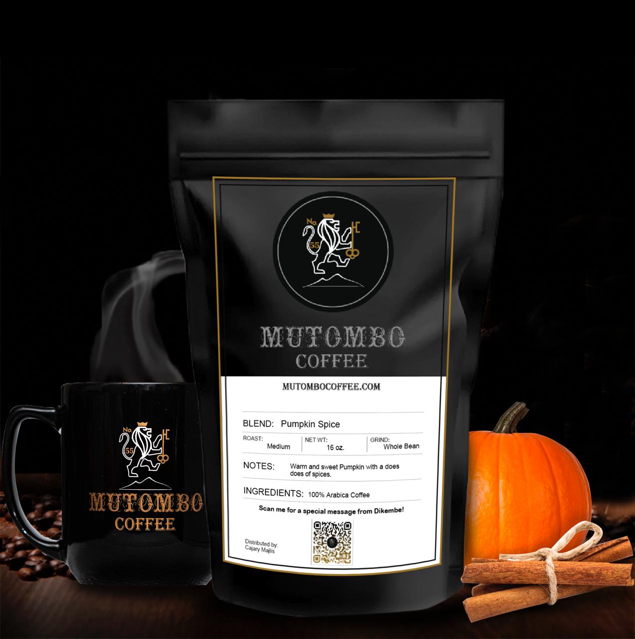 Pumpkin Spice Medium Roast Wholebean 16 oz. - Mutombo Coffee